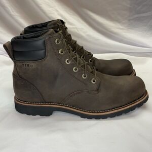 LL Bean Bucksport Leather Plain Toe Brown Boots Mens Size 11